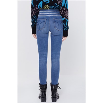 Vaquero skinny fit de tiro alto Azul claro