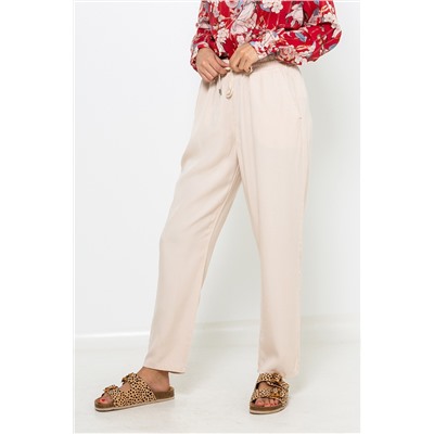 Pantalón recto Beige