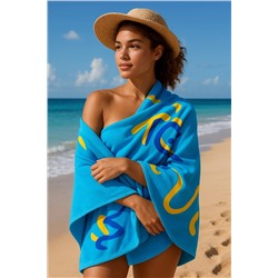 DOFİ, Yetişkin Unisex 70x140cm Yaz Desenli Plaj Havlusu - Banyo Havlusu - Deniz Havlusu