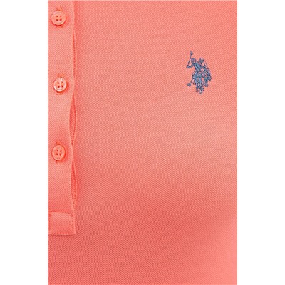 Kadın Nar Çiçeği Basic Polo Yaka Tişört