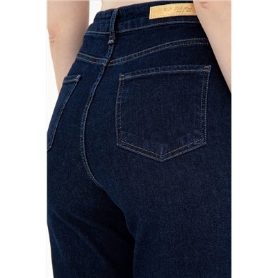 Kadın Mavi Slim Flare Fit Jean Pantolon