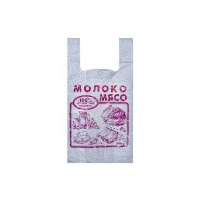 Пакет майка Ростов 27х49см Мясо/Молоко 5гр белый ПНД (500шт) (3000ту)