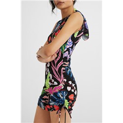 Vestido corto slim fruncido