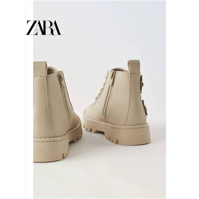 ZARA  😍 официальный сайт⚡️ стильные осенние ботинки для маленьких модниц , скидка 50🛍    ✅Цвет: на фото     ✅Материал: pu