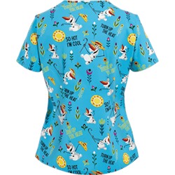Cherokee Tooniforms Scrubs Turn Up The Heat Print Top