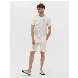 Ekru Slim Fit Örme Şort