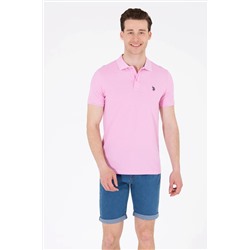 Erkek Açık Pembe Polo Yaka Basic T-Shirt
