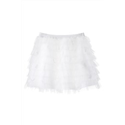 Minifalda avolantada Blanco