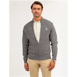 COTTON MARL FULL ZIP SWEATER