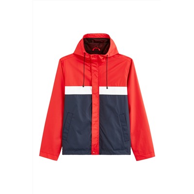 Cortavientos con capucha - Rojo y azul