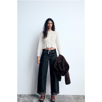 JEANS TRF RELAXED MINI FOLD UP LOW RISE