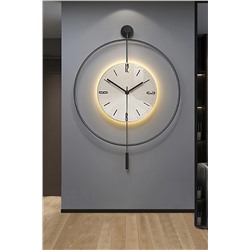 ASA KONSEPT LED'li Kristal Cam Tiktok 60 cm SİYAH, Modern Dekoratif Sarkaçlı Metal Duvar Saati ASA001030003