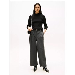 Mockneck Stretch Knit Top