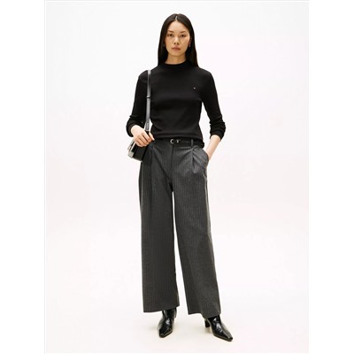 Mockneck Stretch Knit Top