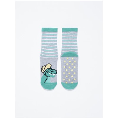 Non-slip dinosaur socks