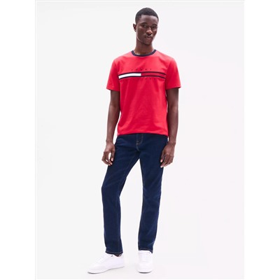 Embroidered Flag Stripe Logo T-Shirt