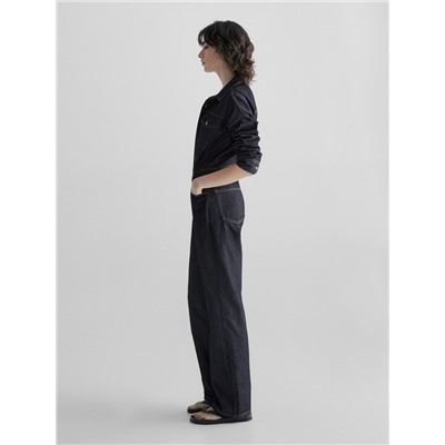 Mono denim recto rinse wash pespuntes