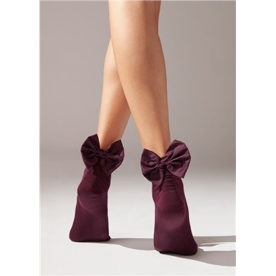 Kurze Socken mit Schleife