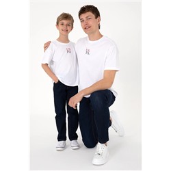 U.S. Polo Assn., Erkek Çocuk Beyaz Oversize Bisiklet Yaka Tişört 50306498-vr013