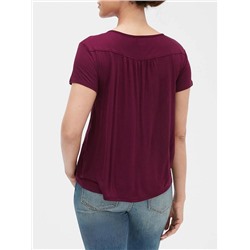Luxe Jersey Tie-Neck T-Shirt