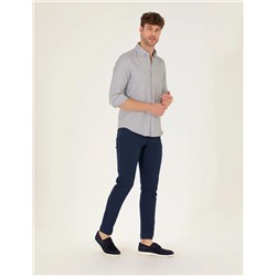 Lacivert Slim Fit Kanvas Pantolon