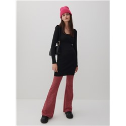 Strickkleid mit Gestreifter Struktur