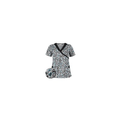 UA Change Of Heart Black Mock Wrap Scrub Top
