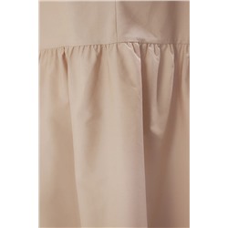 Camel Düğmeli Poplin Dokuma Büyük Beden Elbise TBBSS25AH00161