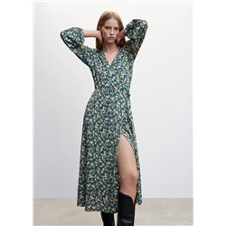 Vestido estampado abertura  -  Mujer | MANGO OUTLET España