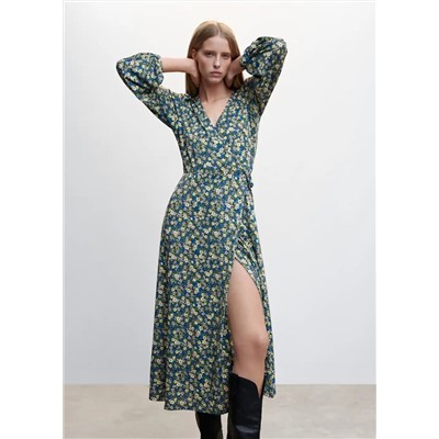 Vestido estampado abertura  -  Mujer | MANGO OUTLET España