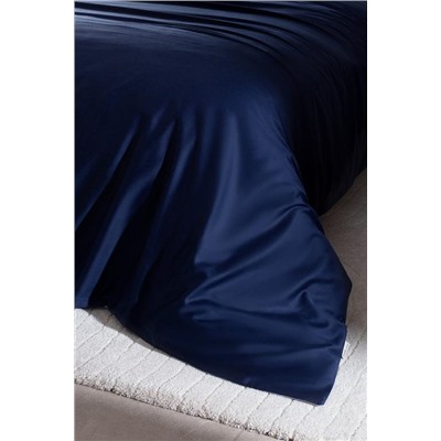 Coyne King Size %100 Pamuk Baskılı Saten Nevresim Takımı - Lacivert