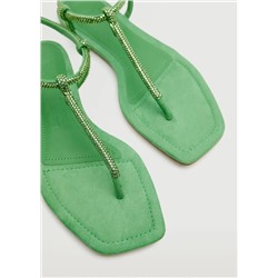 Sandalia strass tiras -  Mujer | MANGO OUTLET Melilla