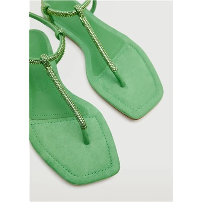 Sandalia strass tiras -  Mujer | MANGO OUTLET Melilla