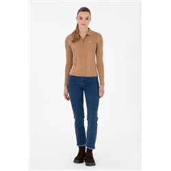 Kadın Mavi Slim Flare Cropped Fit Jean Pantolon