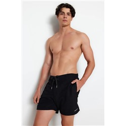 TRENDYOL MAN Siyah Standart Boy Soft Kumaş Deniz Şortu TMNSS23DS00024