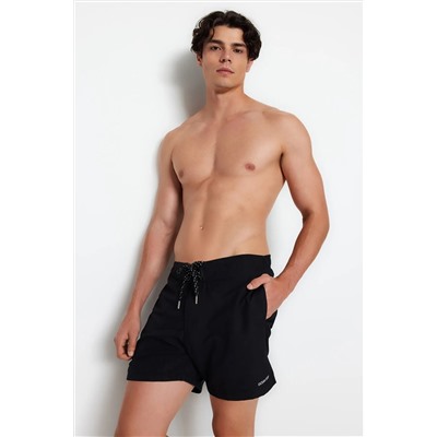 TRENDYOL MAN Siyah Standart Boy Soft Kumaş Deniz Şortu TMNSS23DS00024