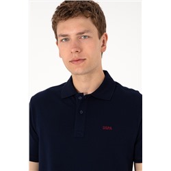 Erkek Regular Fit Polo Yaka Lacivert Basic Tişört
