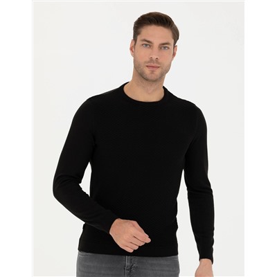 Siyah Slim Fit Kazak