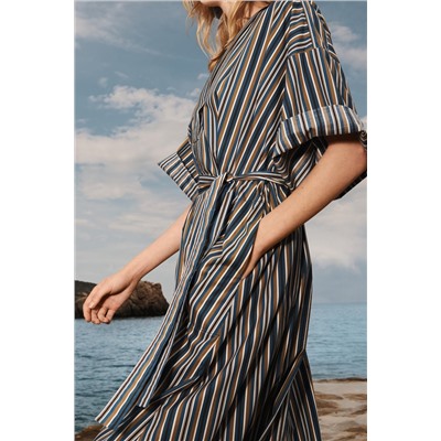 LIMITED EDITION STRIPED BELTED DRESS