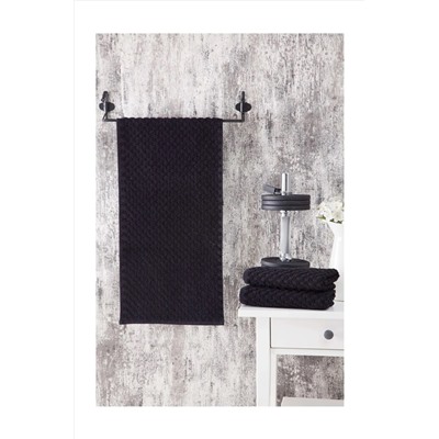 eumenia 30x90 Siyah Kare Desen 3'lü Spor Havlusu vtn00007