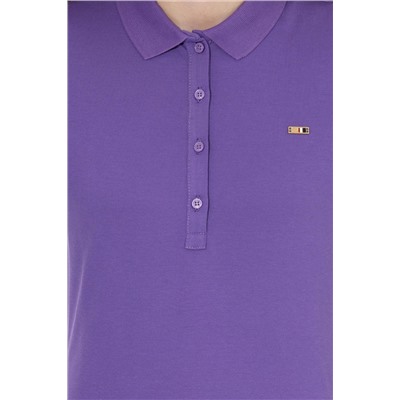 Kadın Violet Basic Polo Yaka Sweatshirt