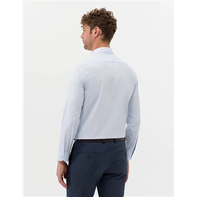 Açık Mavi Slim Fit Uzun Kollu Basic Gömlek
