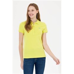 Kadın Neon Sarı Basic Polo Yaka Tişört