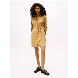 Long-Sleeve Belted Oxford Shirtdress