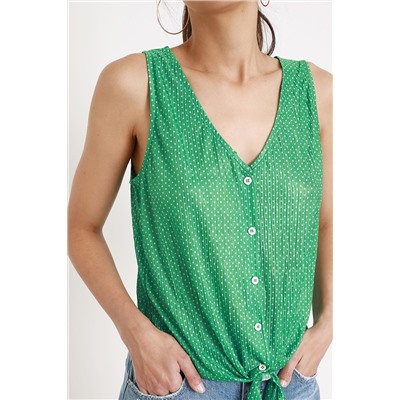 Top Blanco y verde