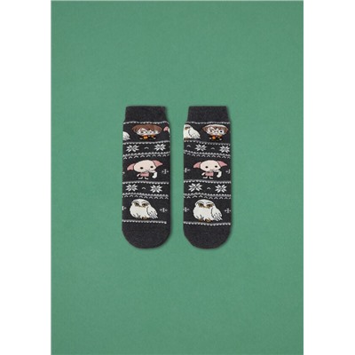 Stoppersocken mit weihnachtlichem Harry Potter-Motiv für Kinder