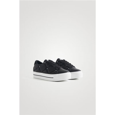 Sneakers efecto piel bordado lentejuelitas
