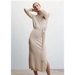 Vestido punto cuello vuelto -  Mujer | MANGO OUTLET España