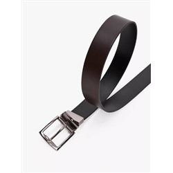 Reversible Flag Logo Loop Leather Belt