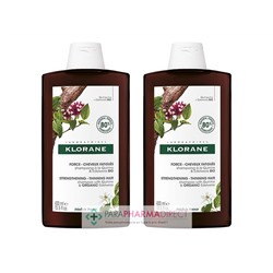 Klorane Quinine & Edelweiss BIO Shampoing Force - Cheveux Fatigués Chute 2x400mlLot  × 2